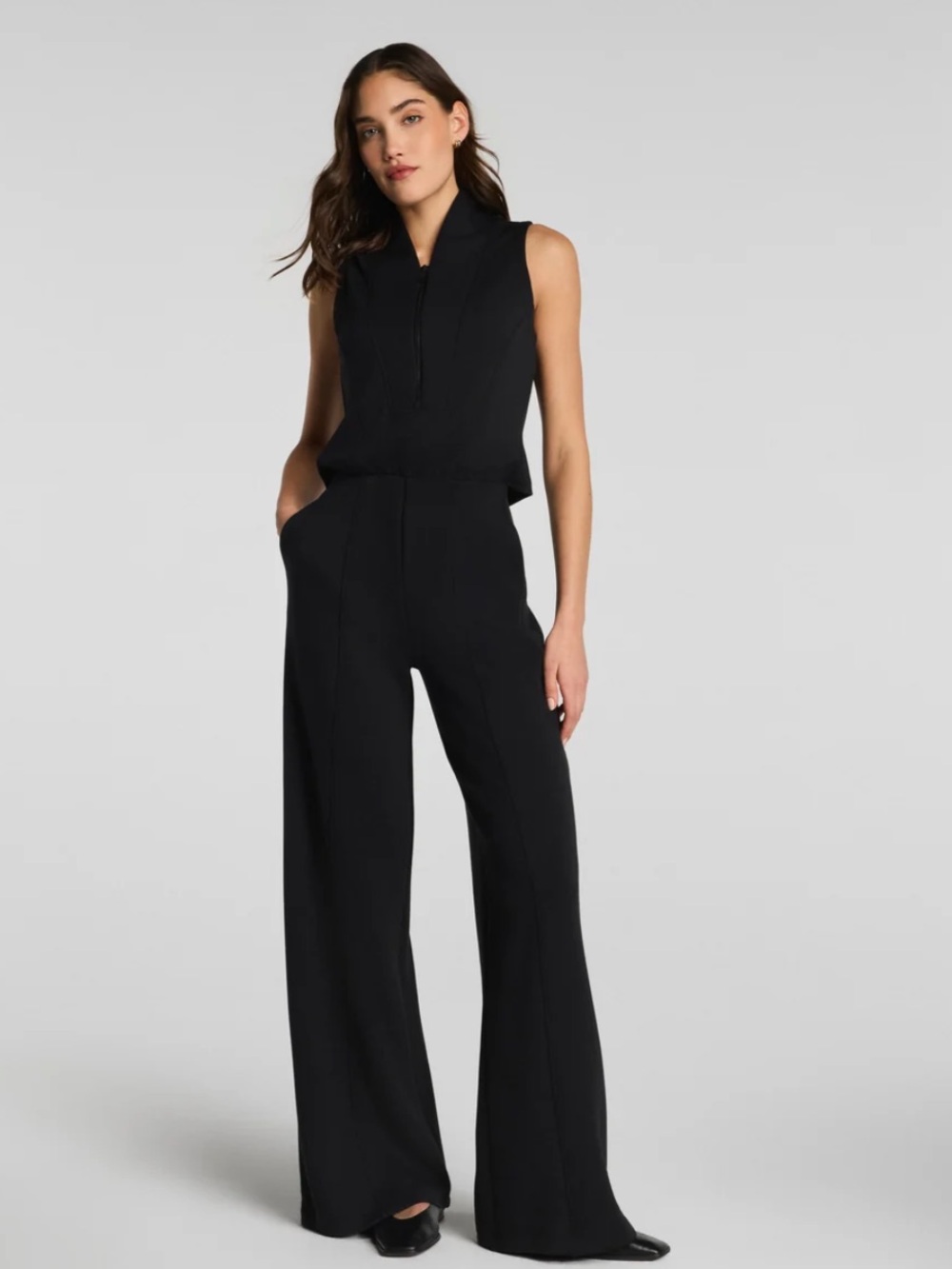 SPANX Black Wide Leg Jumpsuit